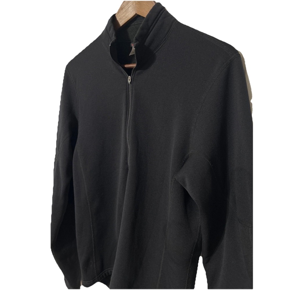 REI Mens Black Polartec Power Stretch‎ Fleece Quarter Zip Pullover Large L Mock